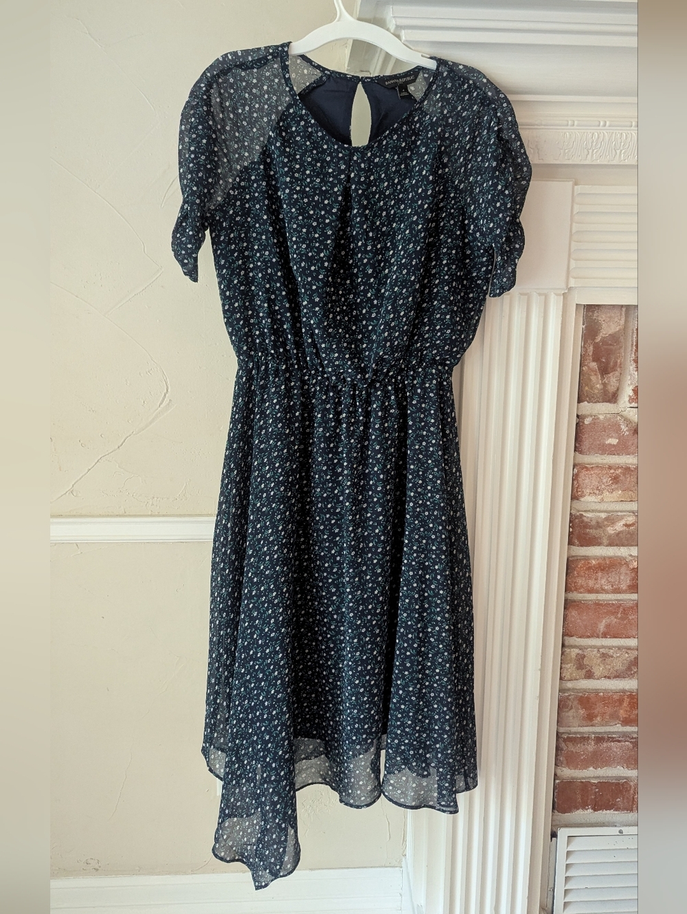 Banana Republic Navy Floral Midi Dress